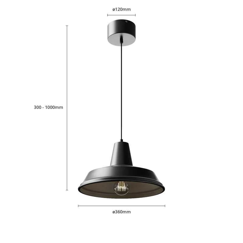 B-Ware Hängeleuchte Class LED Pendelleuchte dimmbar Lampe schwarz 36cm Ø, 100cm max.