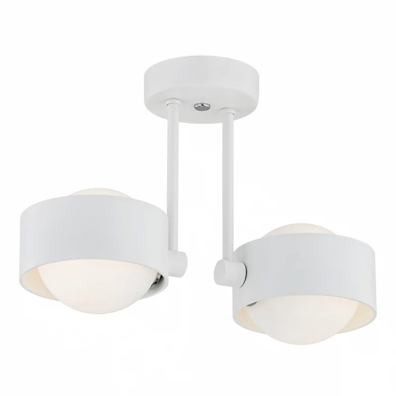 B-Ware Deckenleuchte Mado weiß Stahl 2-flammig dimmbar IP44 34 cm Made in Europe