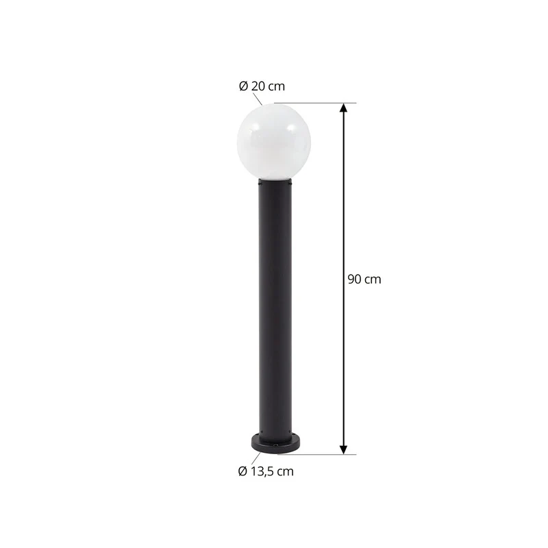 B-Ware Lindby Wegeleuchte außen Dangan H 90cm Glas Metall Außenbeleuchtung weiß