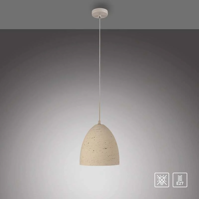 B-Ware Schöner Wohnen Hängeleuchte Pendelleuchte Traventa beige Beton E27 LED Ø 21 cm