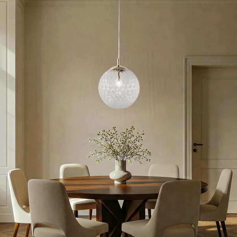 B-Ware Pendelleuchte Cadix Glas 30 cm einflammig klar gold dimmbar IP20 6 W G9