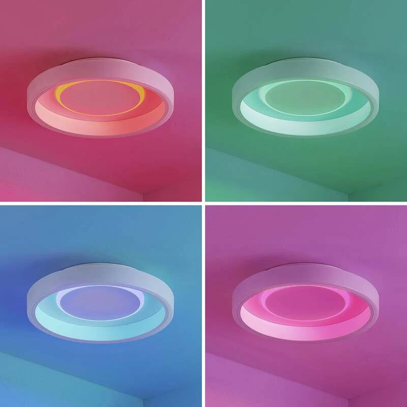 B-Ware Lindby Deckenleuchte Wikani LED Lampe dimmbar RGB CCT weiß Ø 49 cm Fernbedienung