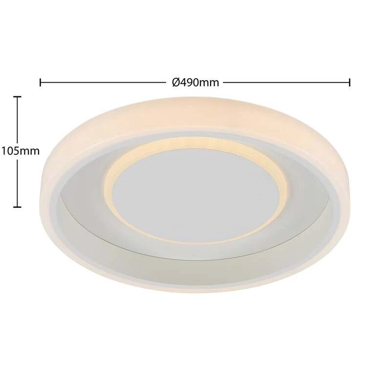 B-Ware Lindby Deckenleuchte Wikani LED Lampe dimmbar RGB CCT weiß Ø 49 cm Fernbedienung