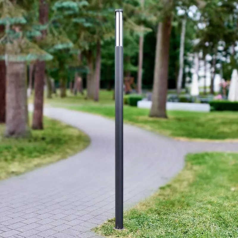 B-Ware Lucande Außenleuchte Gartenleuchte Sidny LED Pollerleuchte anthrazit 220cm IP54