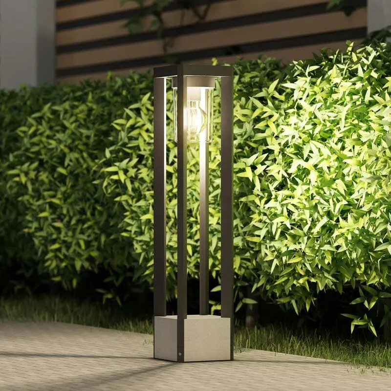 B-Ware Lucande Wegeleuchte Kalisa LED Gartenleuchte dimmbar grau 70cm IP44 Aluminium