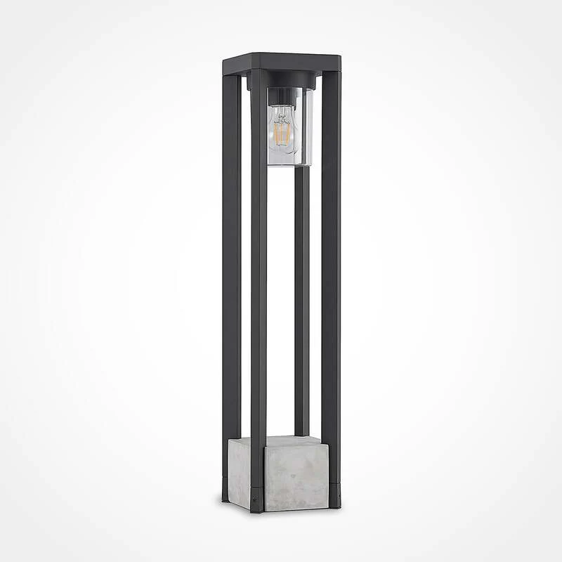 B-Ware Lucande Wegeleuchte Kalisa LED Gartenleuchte dimmbar grau 70cm IP44 Aluminium
