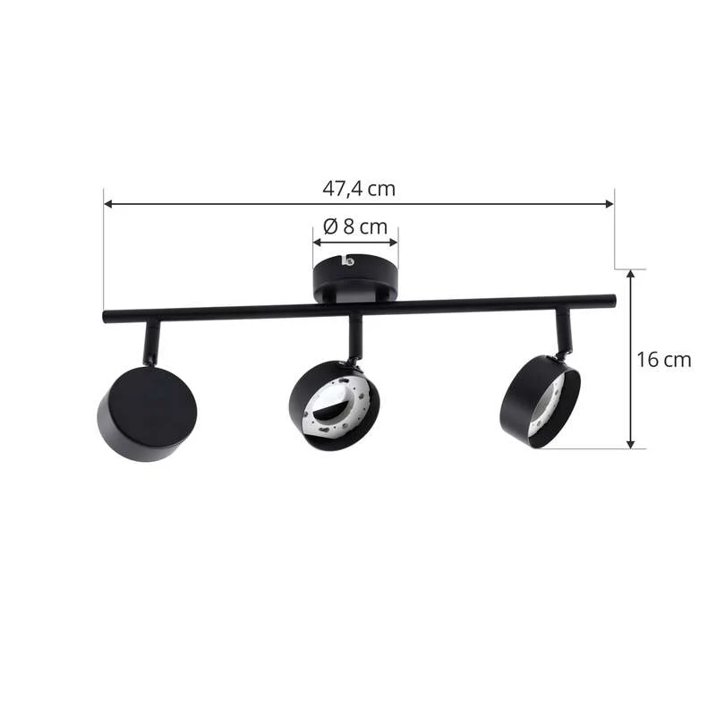 B-Ware Lindby Deckenleuchte Jyla 3-flammig LED dimmbar schwarz matt elegante Lampe