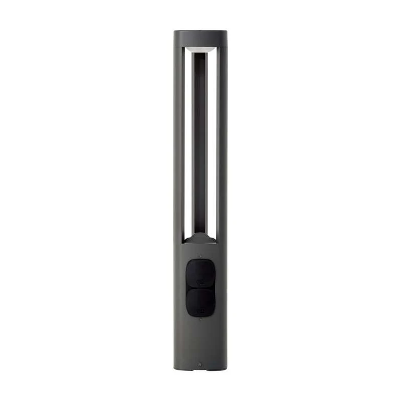B-Ware Lucande Wegeleuchte Gartenleuchte Pirron LED anthrazit 80cm mit Steckdose IP54