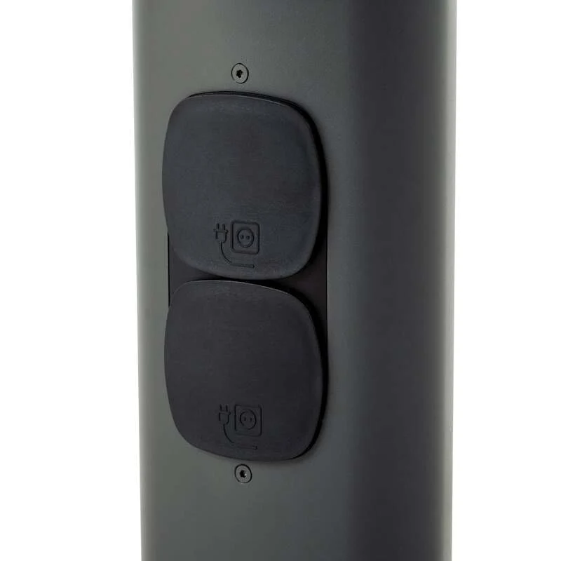 B-Ware Lucande Wegeleuchte Gartenleuchte Pirron LED anthrazit 80cm mit Steckdose IP54