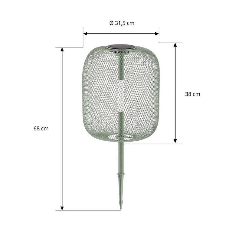 B-Ware Lucande Gartenleuchte Faylen LED Außenlampe dimmbar salbeigrün IP65 68cm USB