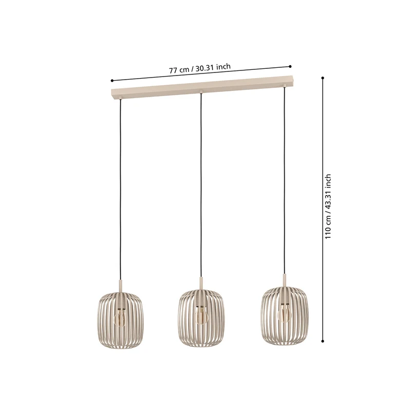 B-Ware ROMAZZINA Pendelleuchte sandfarben E27 IP20 900 mm Eglo Leuchten