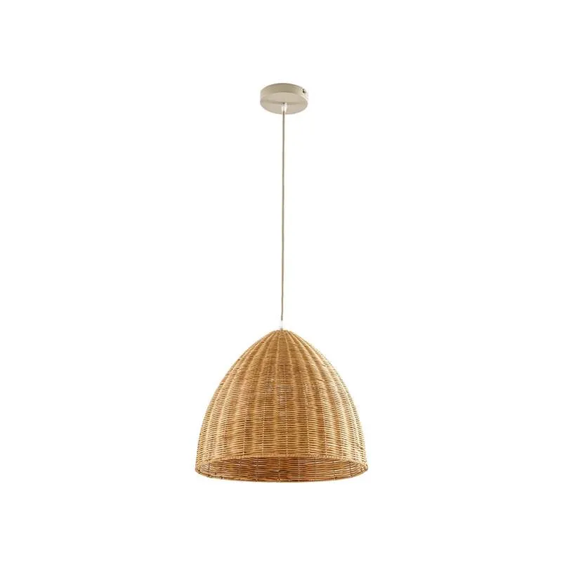 B-Ware Lindby Hängeleuchte Laverne LED Pendelleuchte Rattan dimmbar beige Ø40cm 35cm