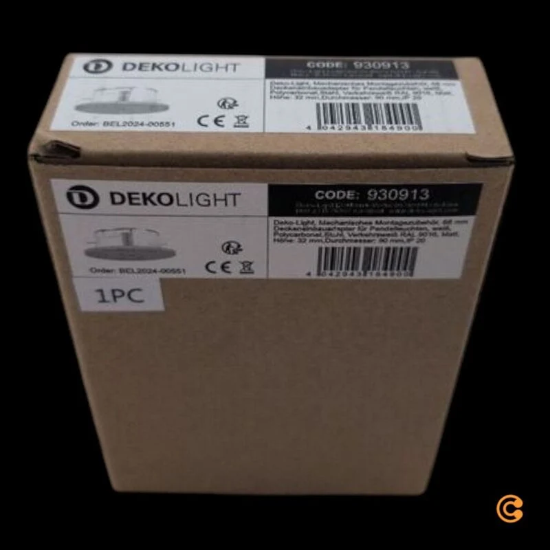 B-Ware Deko Light Einbauadapter Stahl IP20 Pendelleuchte Verkehrsweiß Ø90mm 32mm hoch