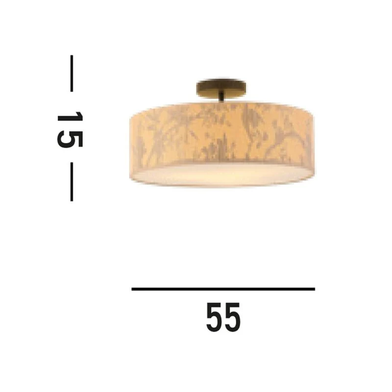 B-Ware Searchlight Deckenleuchte Isla Ø 55 cm braun beige Bambus dimmbar 3xE27