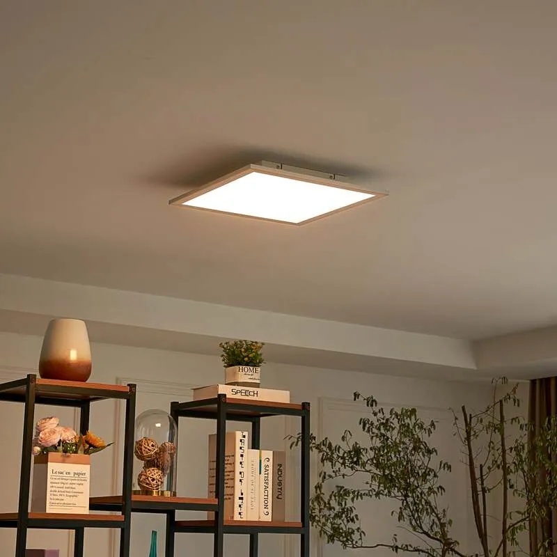 B-Ware Lindby LED-Panel Livel CCT dimmbar Leuchte 40x40cm Fernbedienung silber Lampe