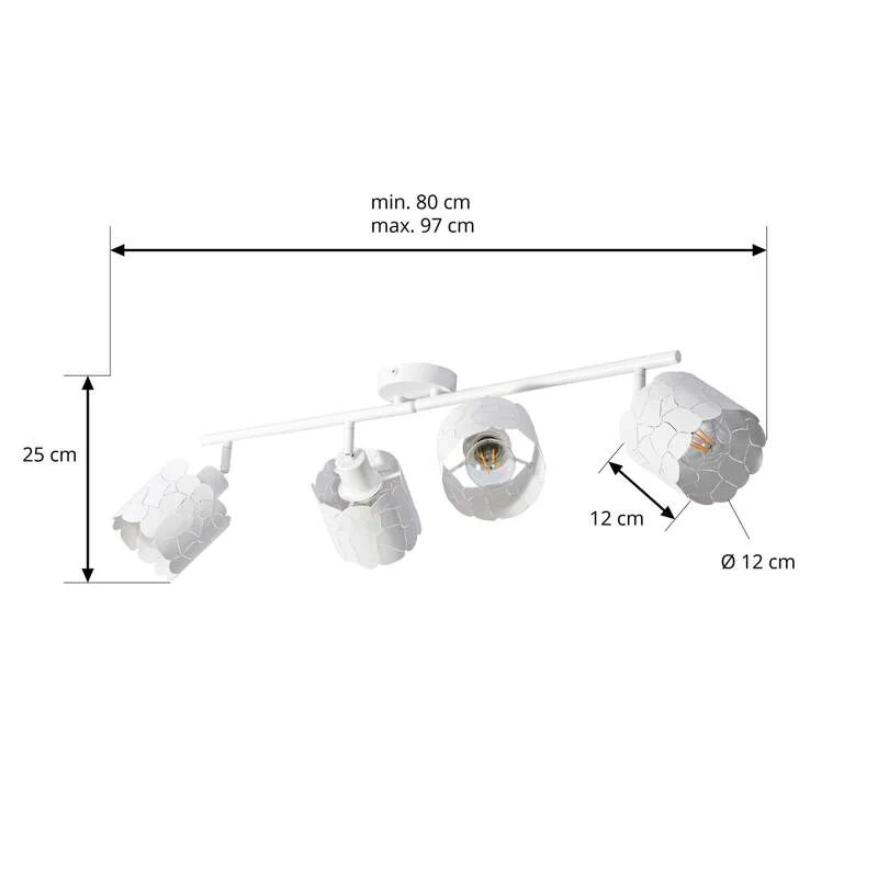 B-Ware Lindby Deckenleuchte Aralena LED Lampe 4-flammig dimmbar weiß 97x12cm