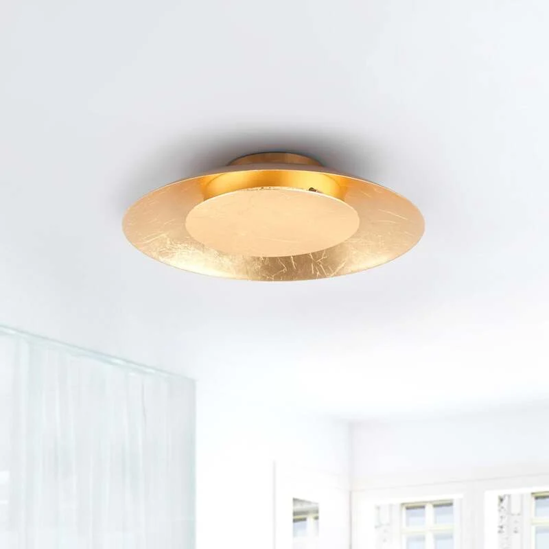 B-Ware Lindby Deckenleuchte Keti LED Lampe gold rund Metall Ø35cm warmweiß 3000K