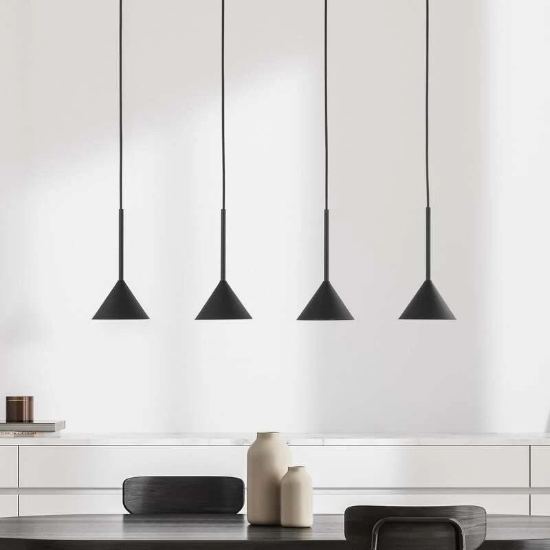 B-Ware TK-Lighting Hängeleuchte Cono Mini 4-flammig LED Pendelleuchte dimmbar schwarz