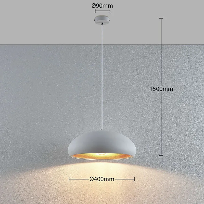 B-Ware Lindby Pendelleuchte Hängeleuchte Gerwina LED Lampe dimmbar weiß gold Ø40cm