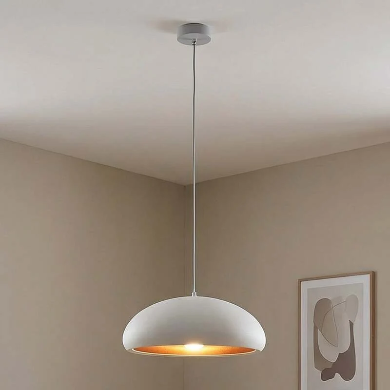B-Ware Lindby Pendelleuchte Hängeleuchte Gerwina LED Lampe dimmbar weiß gold Ø40cm