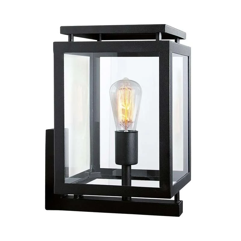 B-Ware K.S. Außenwandleuchte Gartenleuchte De Vecht LED Wandleuchte schwarz 37cm 1x60W