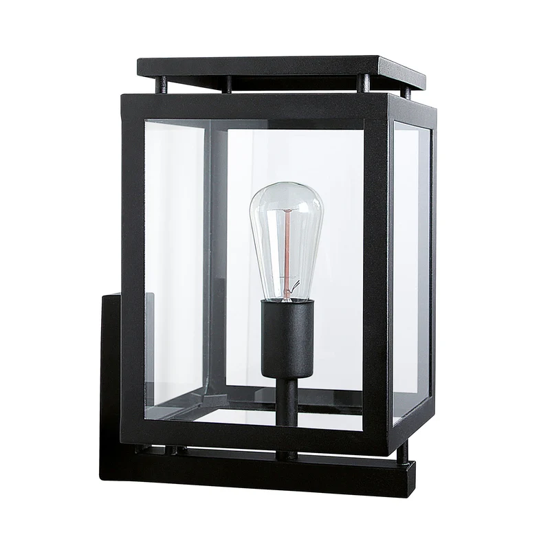 B-Ware K.S. Außenwandleuchte Gartenleuchte De Vecht LED Wandleuchte schwarz 37cm 1x60W