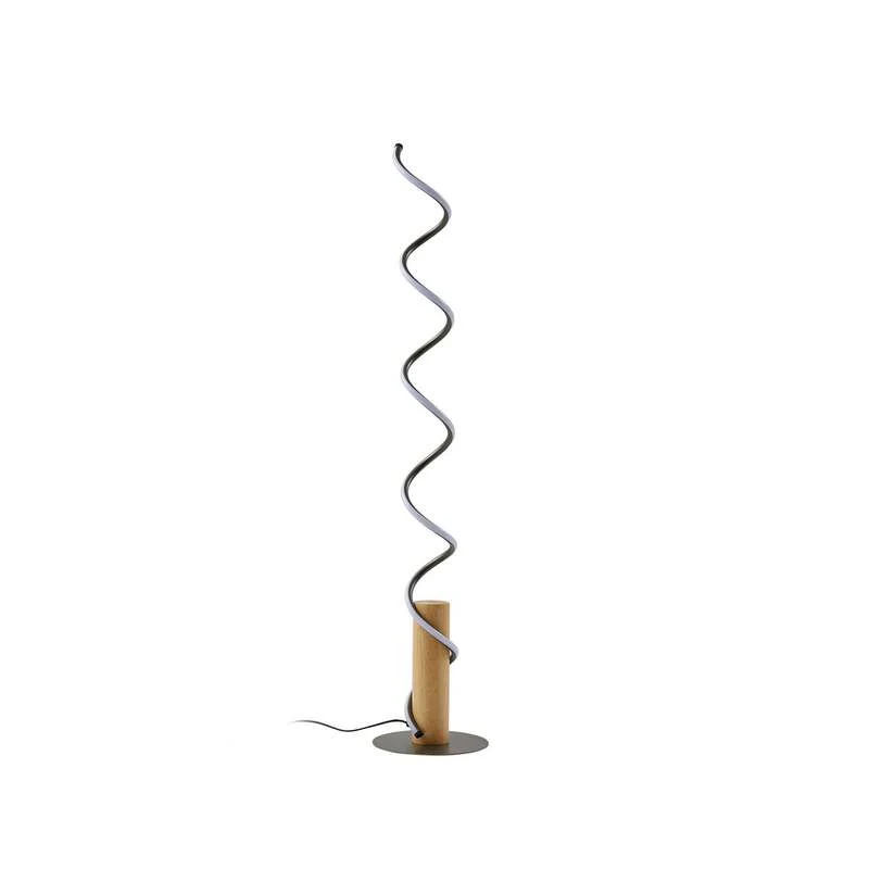 B-Ware Lindby LED-Stehleuchte Spiraali grau Holz 133 cm warmweiß 2410 lm