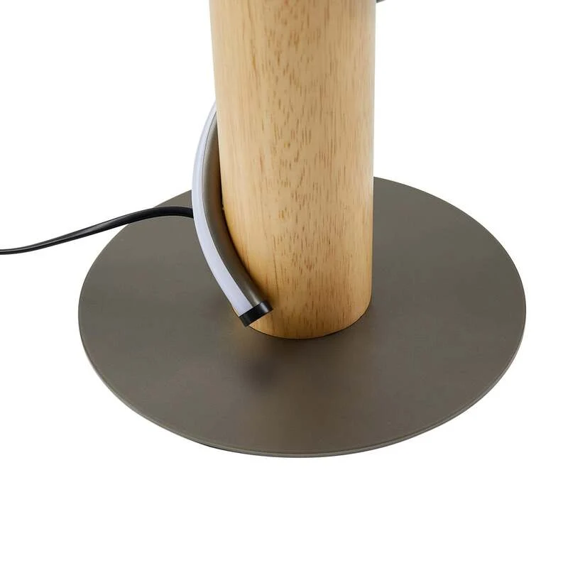 B-Ware Lindby LED-Stehleuchte Spiraali grau Holz 133 cm warmweiß 2410 lm