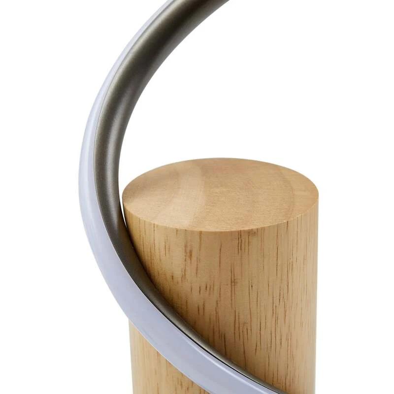 B-Ware Lindby LED-Stehleuchte Spiraali grau Holz 133 cm warmweiß 2410 lm