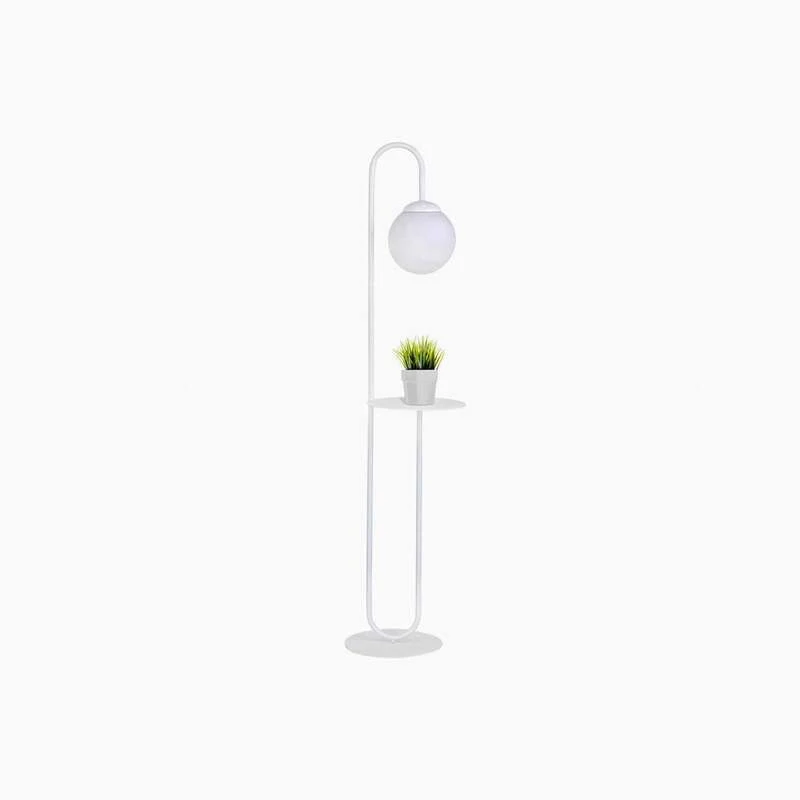 B-Ware Stehleuchte Bari weiß Metall Glas 150 cm E14 EMIBIG LIGHTING