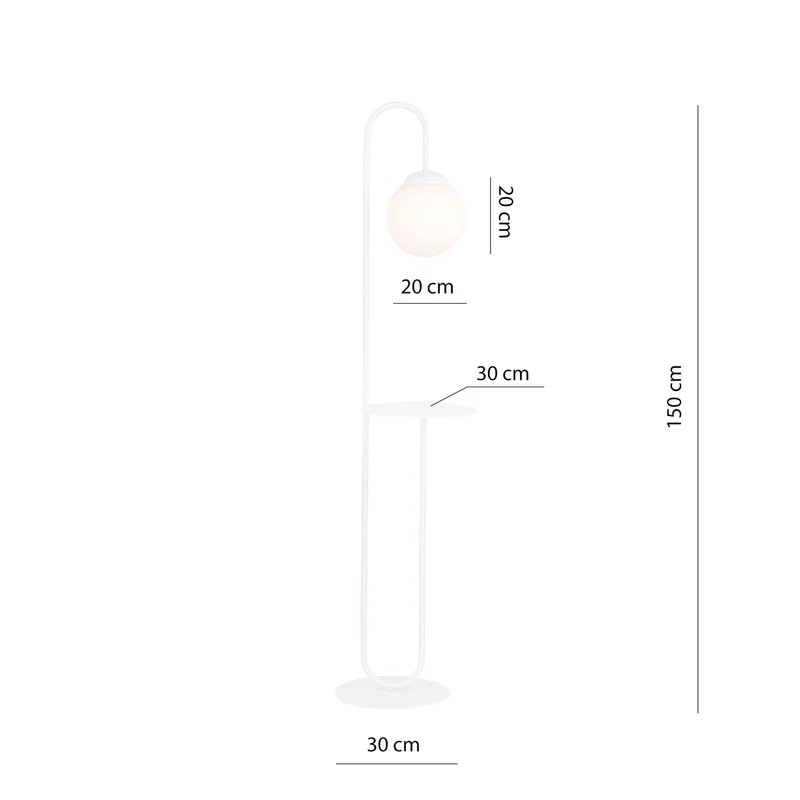 B-Ware Stehleuchte Bari weiß Metall Glas 150 cm E14 EMIBIG LIGHTING