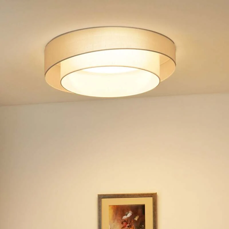 B-Ware DUOLLA Deckenleuchte Deckenlampe LED Luneta weiß Fernbedienung dimmbar Textil 60