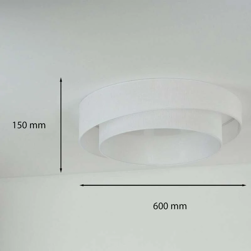 B-Ware DUOLLA Deckenleuchte Deckenlampe LED Luneta weiß Fernbedienung dimmbar Textil 60