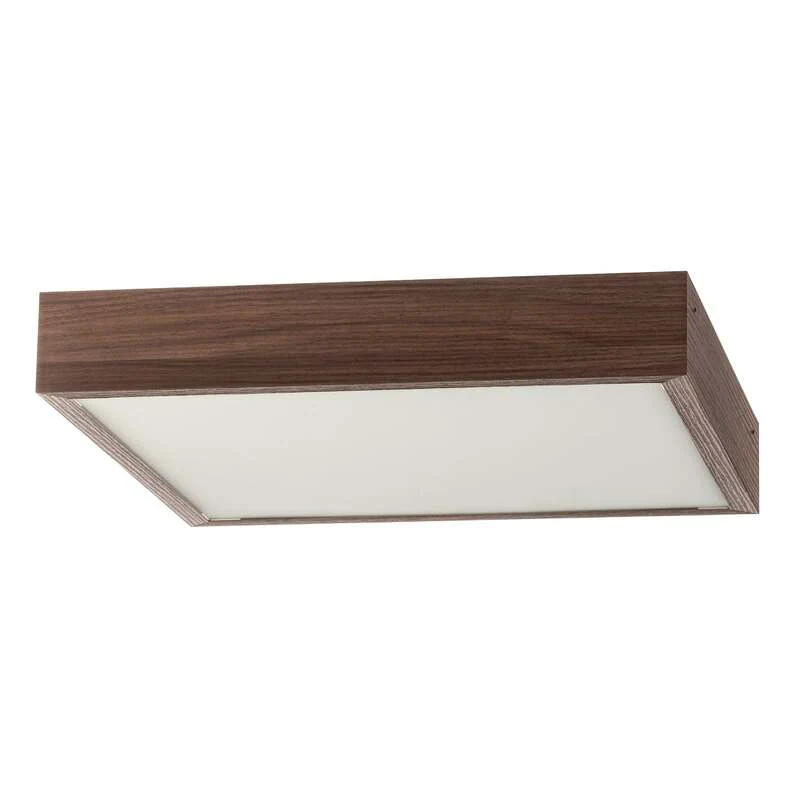 B-Ware Deckenleuchte Tromsö walnuss 50x50 cm Holz Glas 4x15W E27 IP20