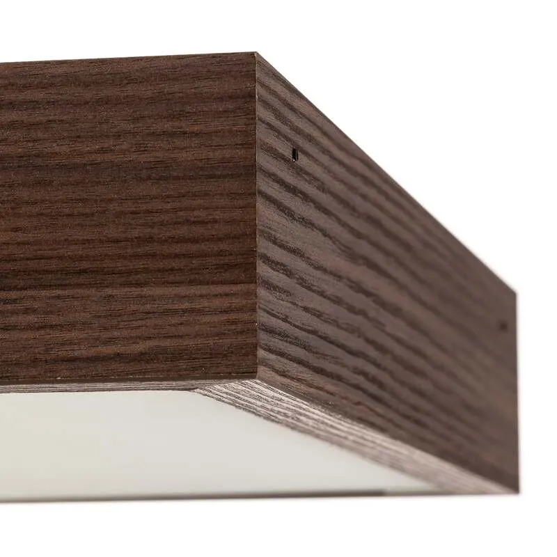 B-Ware Deckenleuchte Tromsö walnuss 50x50 cm Holz Glas 4x15W E27 IP20