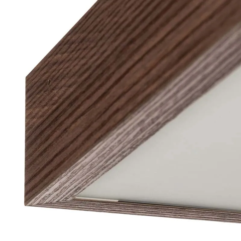 B-Ware Deckenleuchte Tromsö walnuss 50x50 cm Holz Glas 4x15W E27 IP20