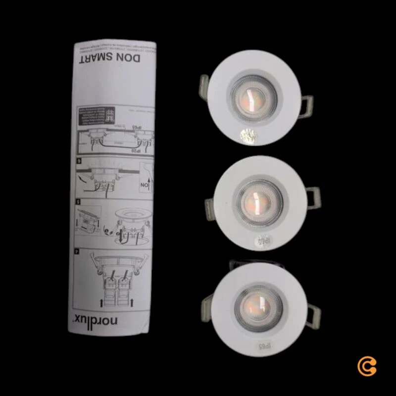 B-Ware Nordlux LED Einbauleuchte Don Smart 3er Set Downlight dimmbar IP65 weiß 8,5cm