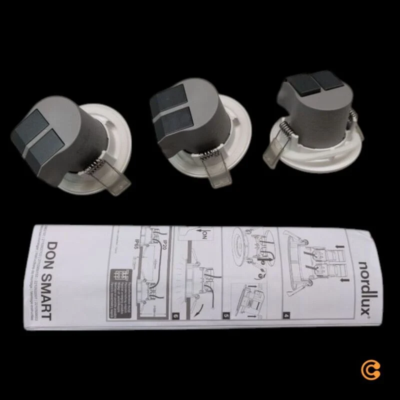 B-Ware Nordlux LED Einbauleuchte Don Smart 3er Set Downlight dimmbar IP65 weiß 8,5cm
