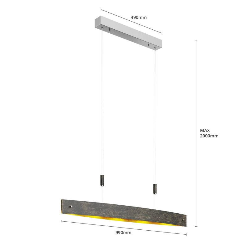 C-Ware Lucande Pendelleuchte Hängeleuchte LED Lampe schwarz gold Metall Touchdimmer