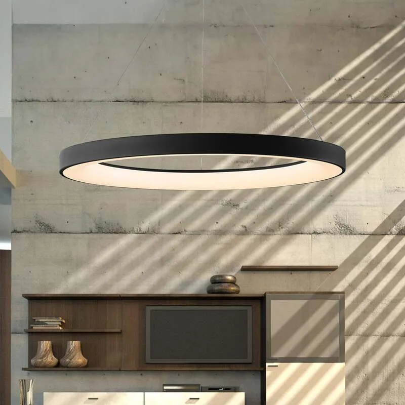 B-Ware Mantra Iluminación Led Hängeleuchte Niseko Ii Led Fernbedienung ø 65 Cm Schwarz