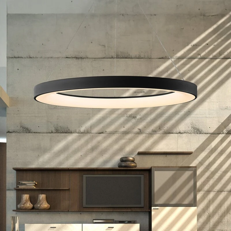 B-Ware Mantra Iluminación Led Hängeleuchte Niseko Ii Led Fernbedienung ø 65 Cm Schwarz