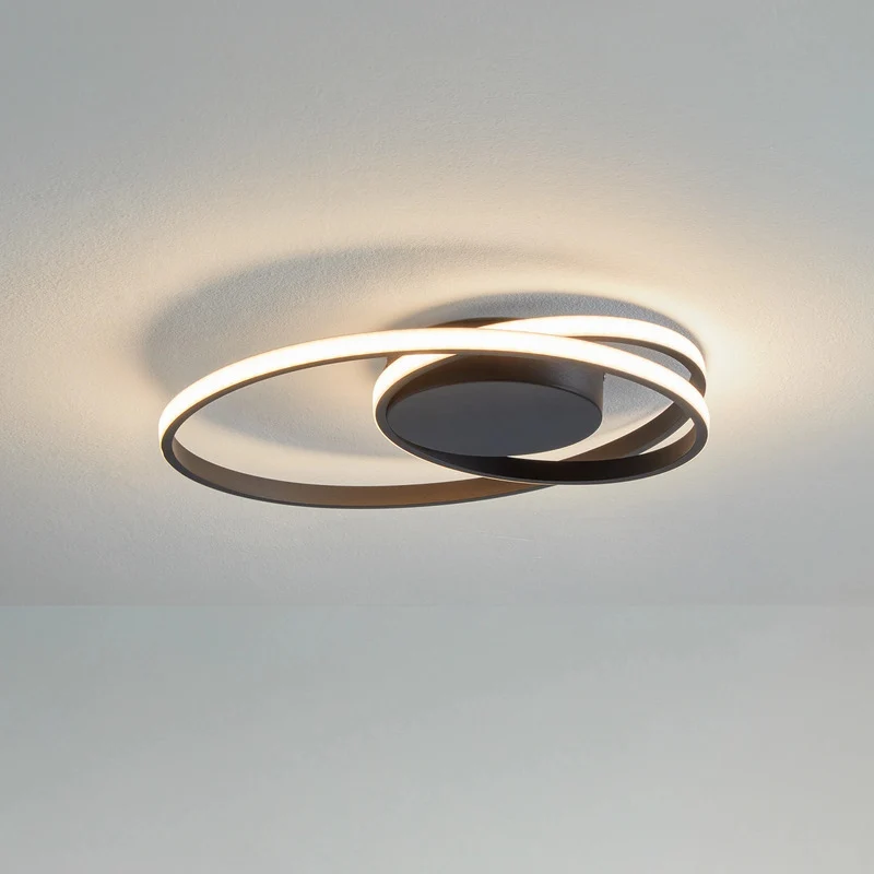 B-Ware Lindby LED-Deckenleuchte Youna schwarz 39 cm dimmbar Aluminium 22 W 3000 K