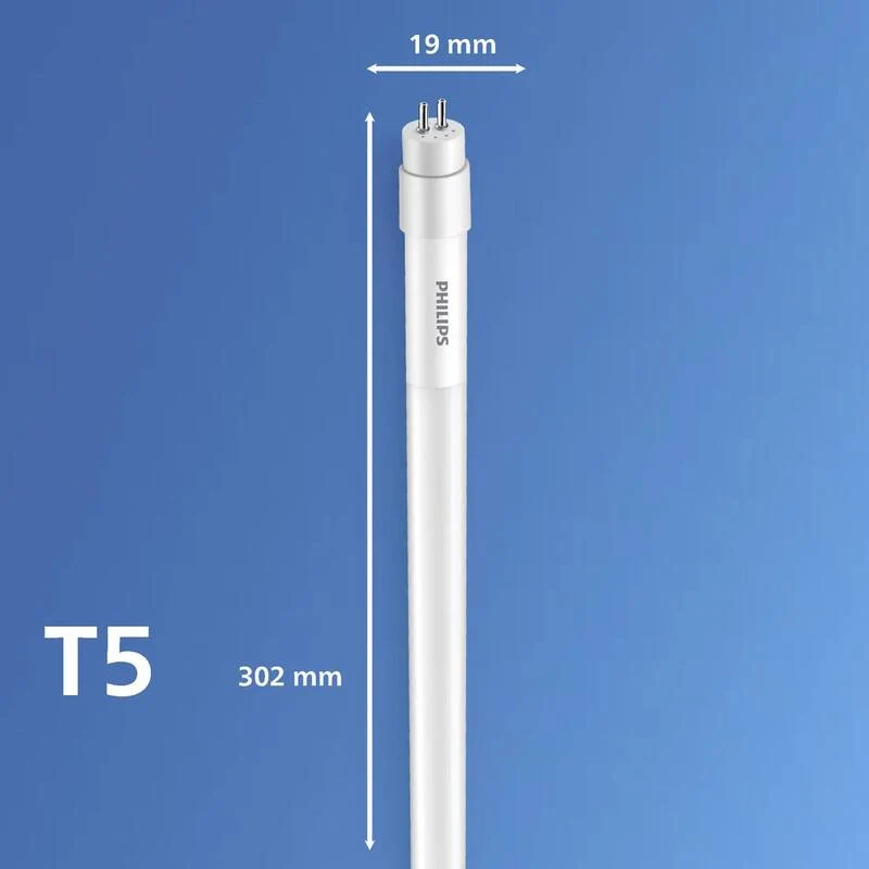 B-Ware Philips LED Röhrenlampe T5 G5 4.5W warmweiß 600 Lumen 302mm matt 19mm Ø 1 Stück