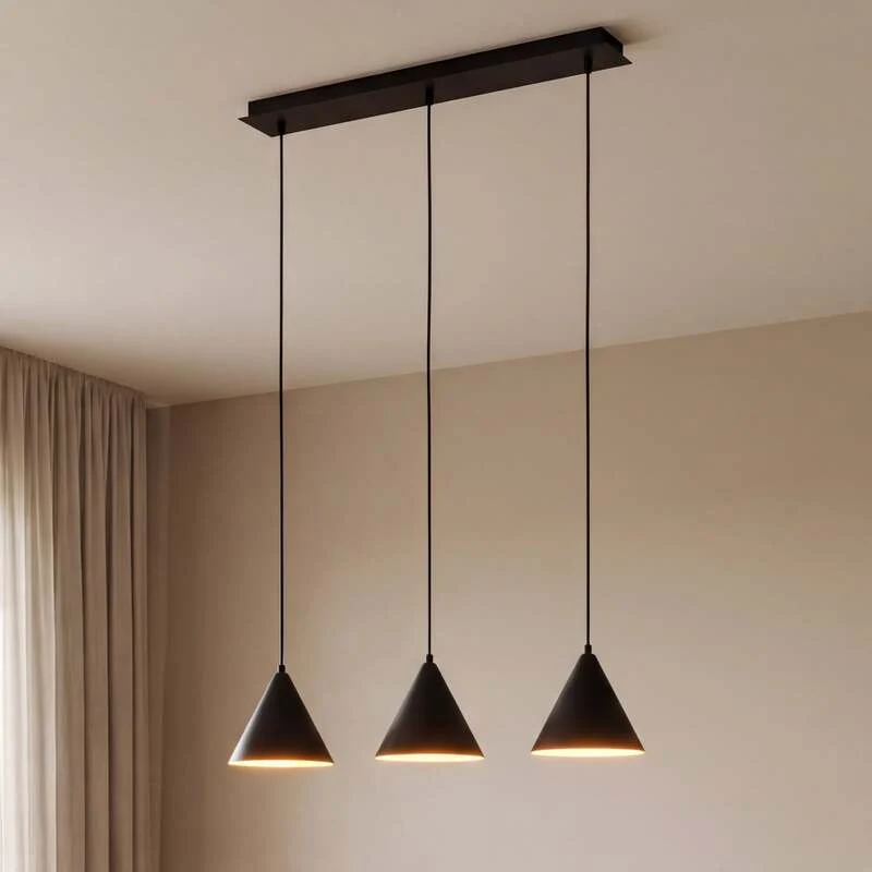 B-Ware TK Lighting Hängeleuchte Cono 3-flammig LED Pendelleuchte dimmbar schwarz 86x19