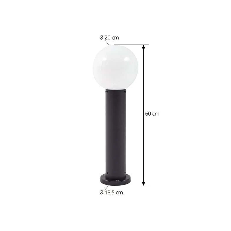 B-Ware Lindby Sockelleuchte Dangan 60 cm weiß Glas Metall dimmbar E27 IP44