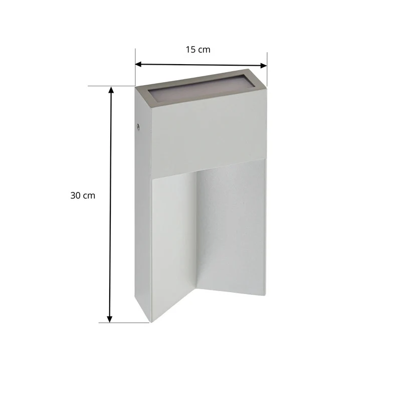 B-Ware Lucande Außenwandleuchte LED Kaholo CCT Aluminium IP44 hellgrau eckig 30cm 15cm