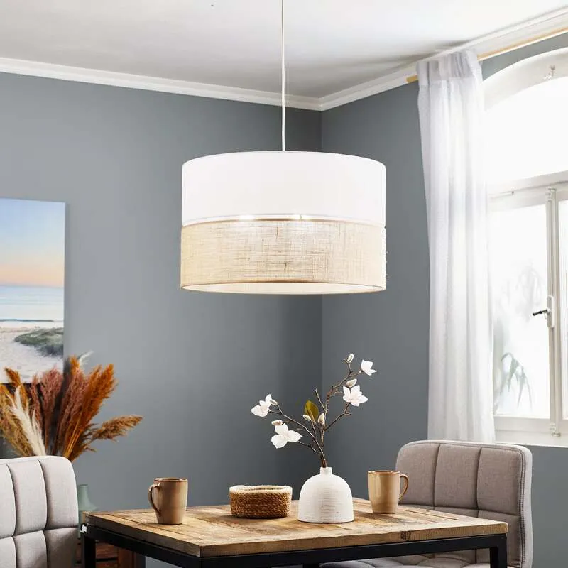 B-Ware Hängeleuchte Linobianco Jute Pendelleuchte dimmbar Leuchte Lampe braun Ø50cm 80W