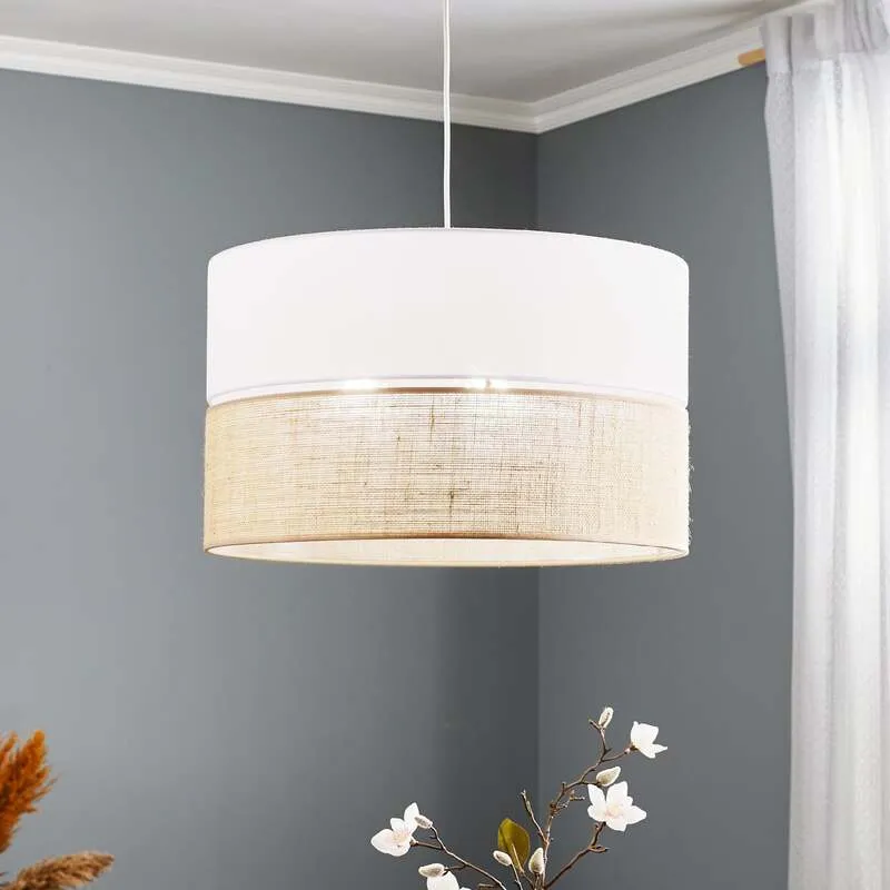 B-Ware Hängeleuchte Linobianco Jute Pendelleuchte dimmbar Leuchte Lampe braun Ø50cm 80W