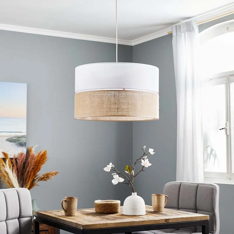 B-Ware Hängeleuchte Linobianco Jute Pendelleuchte dimmbar Leuchte Lampe braun Ø50cm 80W