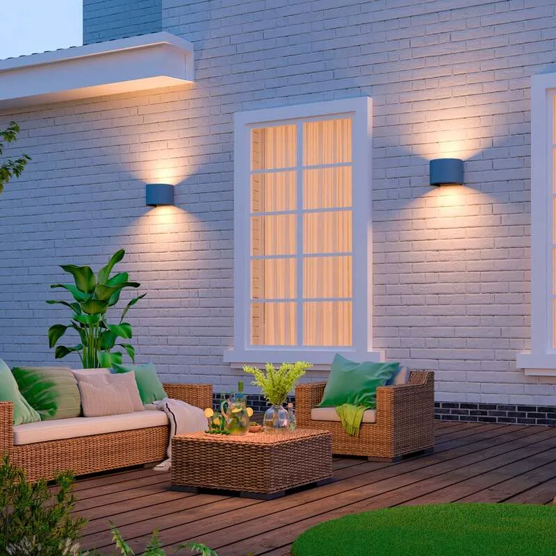 B-Ware Calex Außenwandleuchte Gartenlampe Oval LED Wandleuchte anthrazit 10x11,5cm